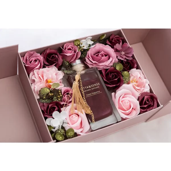 Encanto Floral: Difusor Aromático de Lujo en Sets de Regalo con Varillas de Caña y Flores Decorativas