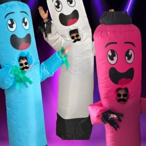 Los Tubilocos ¡Los reyes de la fiesta inflable! Diversión en 3 colores: rosa, azul y blanco.